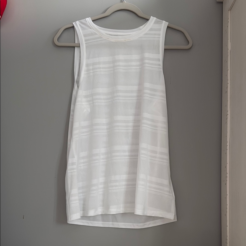 ZYIA ACTIVE- White Sleeveless Tank Top with Rounded Neckline